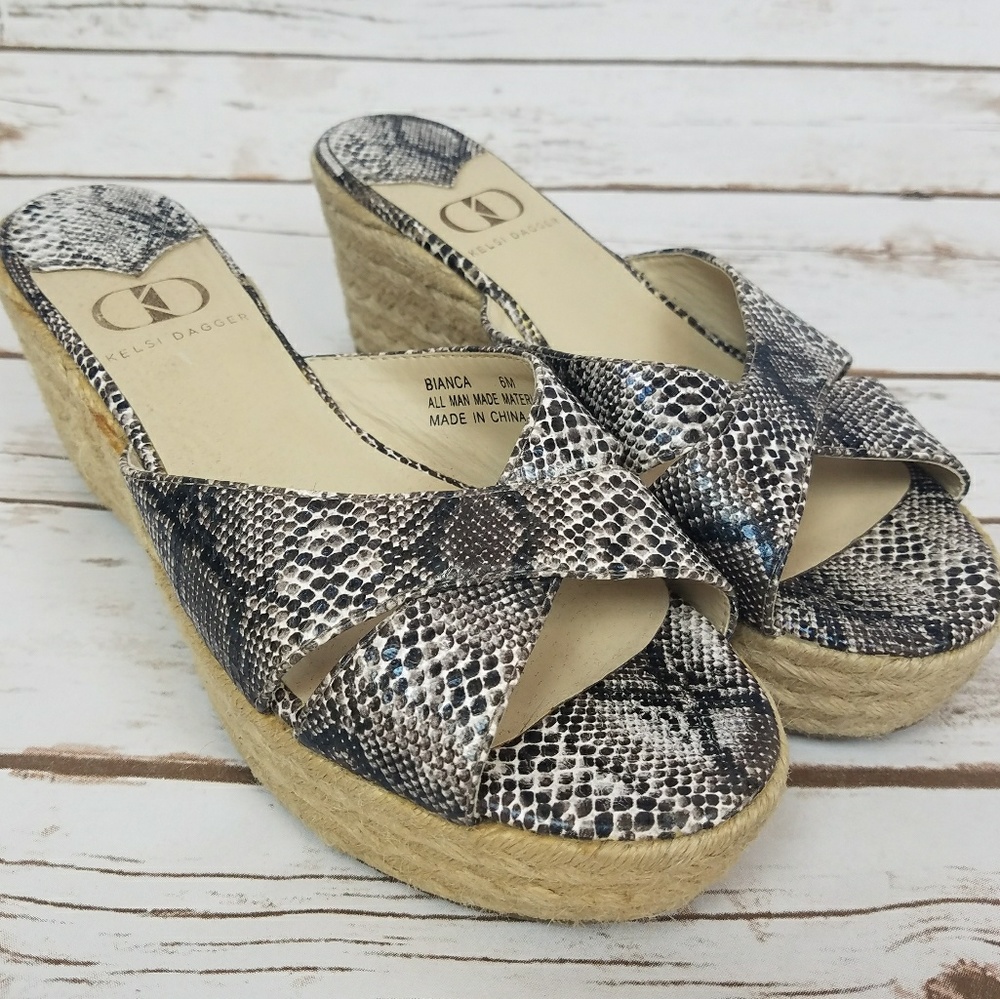 Kelsi Dagger Bianca Espadrilles Wedges Snakeskin